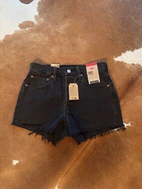 NWT Levi's 501 Black Cutoff Jean Shorts 26